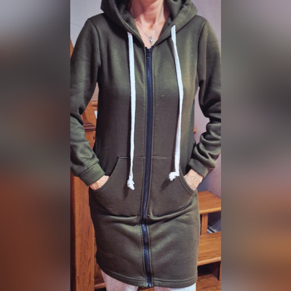 Olive Green Women's Hoodie Jacket